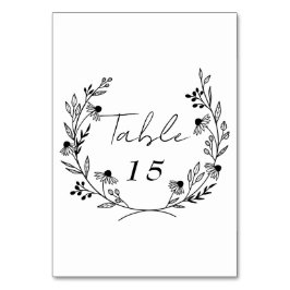 Numeração De Mesa Minimalista de Flores Silvestres | Casamento de Gr