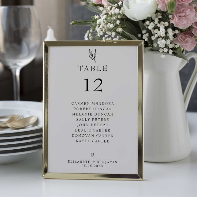 Numeração De Mesa Minimalista de Mesa de Gráfico de Casamento (Criador carregado)