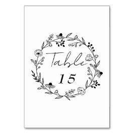 Numeração De Mesa Minimalista Flor Silvestre | Coroa Casamento
