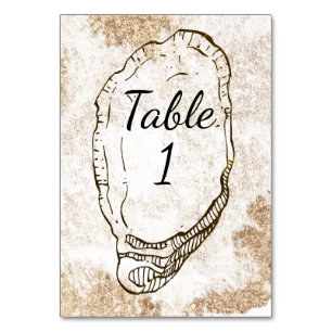 Numeração De Mesa Minimalista Moderno Aquarela Ostra Dupla Face