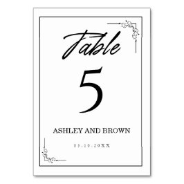 Numeração De Mesa Minimalista Moderno Elegante Boho