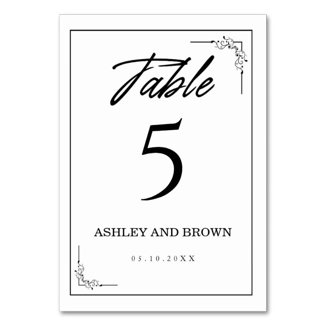 Numeração De Mesa Minimalista Moderno Elegante Boho (Frente)