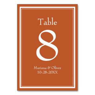 Numeração De Mesa Minimalista Moderno Terracota