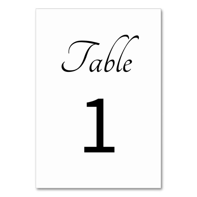 Numeração De Mesa Minimalista: Número da Mesa Branco (Frente)