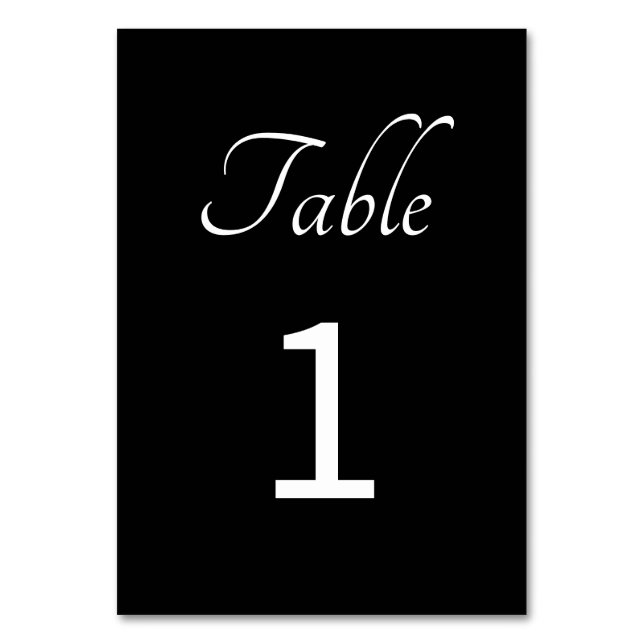 Numeração De Mesa Minimalista: Preto   Número da Mesa (Frente)