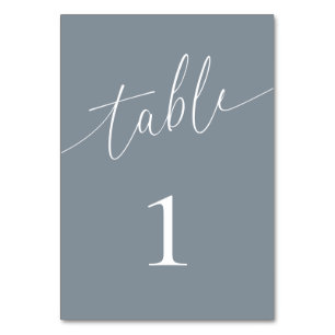 Numeração De Mesa Mínimo Elegante de Cinzas Azuis Dusty