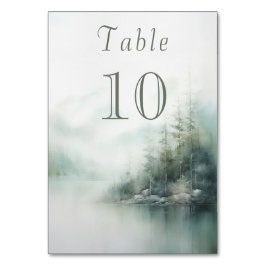 Numeração De Mesa Misty Green Forest Wedding