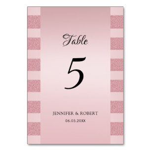 Numeração De Mesa Modelo de Script Elegante com Brilho em Rosa Doura