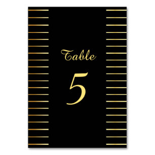 Numeração De Mesa Modelo Elegante Preto E Dourado De Script Manuscri