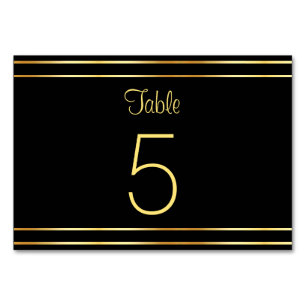 Numeração De Mesa Modelo Glamouroso Moderno Preto e Dourado Tendênci