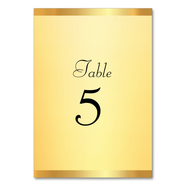 Numeração De Mesa Modelo Moderno de Luxo em Ouro Falso Glamouroso (Frente)