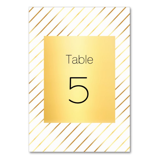 Numeração De Mesa Modelo Moderno Elegante Dourado Manuscrito (Frente)