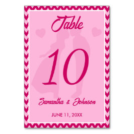 Numeração De Mesa Modern Blush Pink Chevron Stripe Wedding