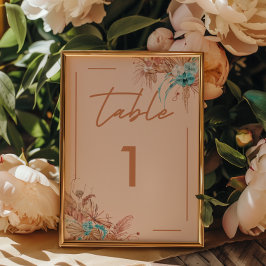 Numeração De Mesa Modern Boho Floral Wedding