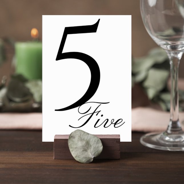 Numeração De Mesa Modern Elegant Wedding Table Number Card (Criador carregado)