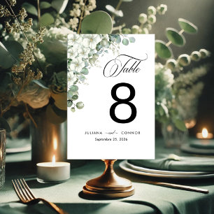 Numeração De Mesa Modern Emerald Greenery Wedding