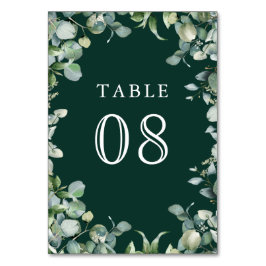 Numeração De Mesa Modern Eucalyptus Greenery Emerald Green Wedding