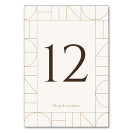 Numeração De Mesa Modern Gold Ornaments Cream Wedding