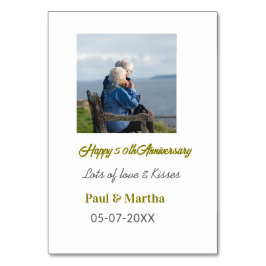 Numeração De Mesa Modern happy 50th anniversary add name date photo