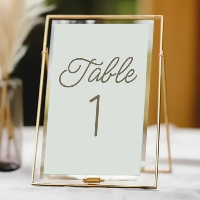 Numeração De Mesa Modern Minimal Minimalist Green Wedding (Criador carregado)