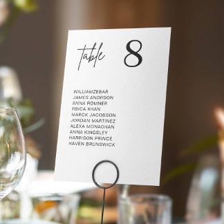 Numeração De Mesa Modern Minimal Wedding Table Number Seating Chart