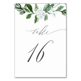 Numeração De Mesa Modern Sage Greenery White Floral nº 16 Casamento