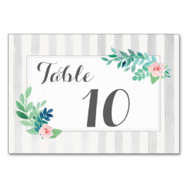 Numeração De Mesa Modern Stripes Casamento Watercolor Personalizado