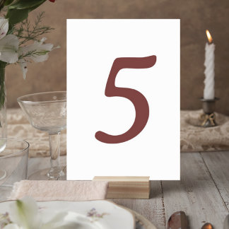 Numeração De Mesa Modern Terracotta Number Table Card