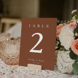 Numeração De Mesa Modern Terracotta Wedding Table Number