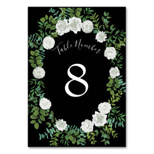 Numeração De Mesa Moderno Elegante de Casamento Rosa Branco Negro