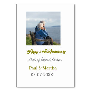 Numeração De Mesa Moderno feliz 50º aniversário adicionar nome data 