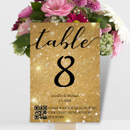 Numeração De Mesa moderno menu e código qr de casamento minimalista