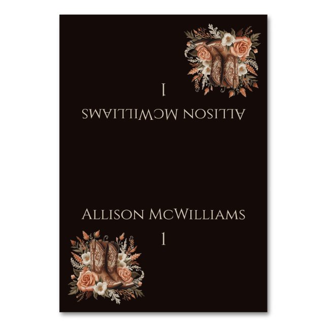 Numeração De Mesa Moderno País Elegante - Flores Ocidentais (Frente)