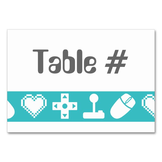 Numeração De Mesa Modo multijogador na placa de Mesa turquesa (Frente)