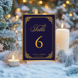 Numeração De Mesa Moldura Clássica Dourada Casamento Real