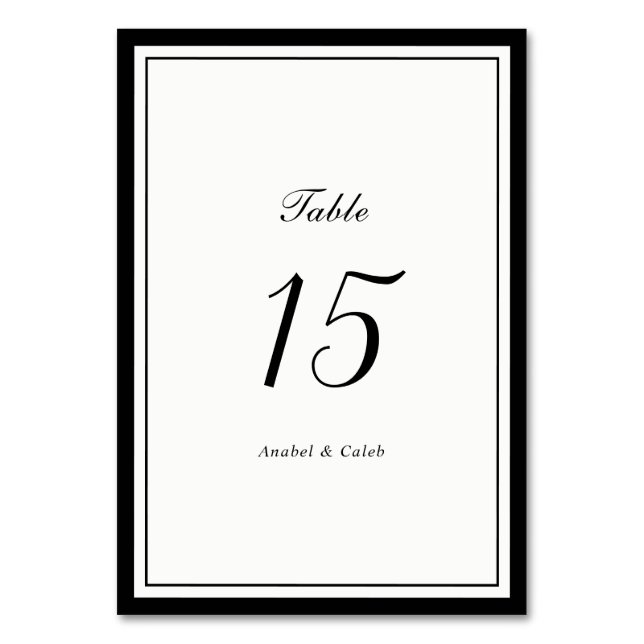 Numeração De Mesa Moldura de Casamento Clássico Elegante (Verso)