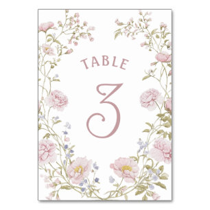 Numeração De Mesa Moldura Floral Bege