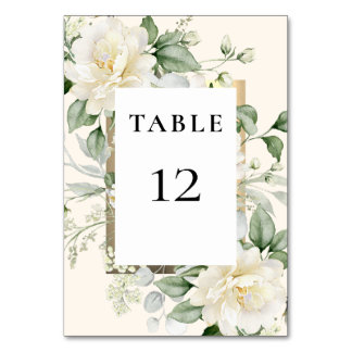 Numeração De Mesa Moldura Verde Salvia Eucalipto Rosa Marfim & Doura