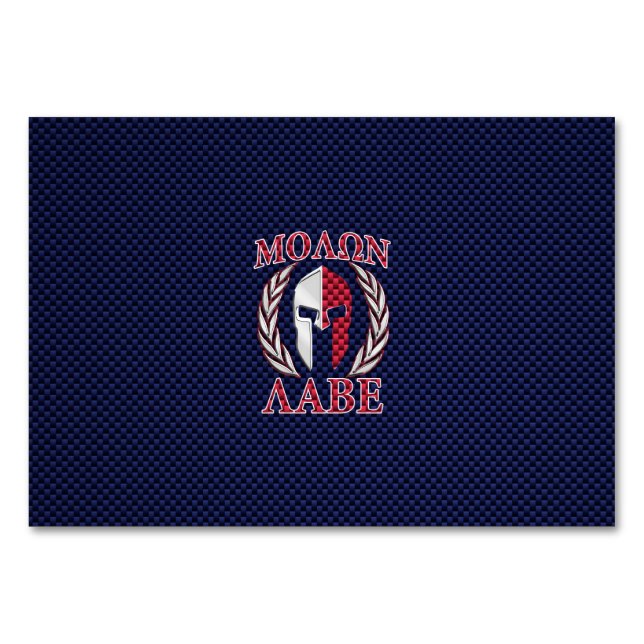 Numeração De Mesa Molon Labe Spartan Warrior Carbon Fibra Impressão (Frente)