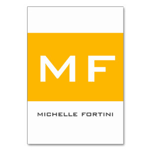 Numeração De Mesa Monograma Atrativo Amarelo Branco Seu Nome