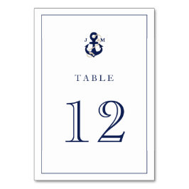 Numeração De Mesa Monograma de Casamento de Marinho de Âncora de Águ