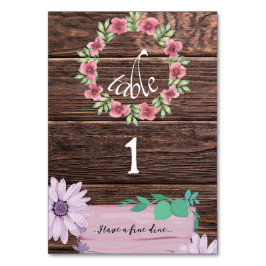 Numeração De Mesa Monograma de madeira marrom-russa Número da tabela