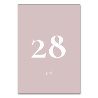 Numeração De Mesa Monograma Elegante Musk Rosa Branco Casamento