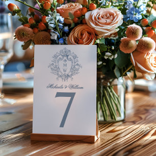 Numeração De Mesa Monograma Elegante Vintage Regência Casamento