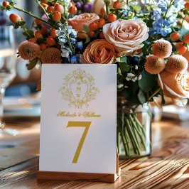 Numeração De Mesa Monograma Elegante Vintage Regência Casamento