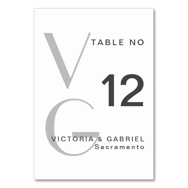 Numeração De Mesa Monograma Simples Tabelas Pretas de Casamento Bran (Frente)