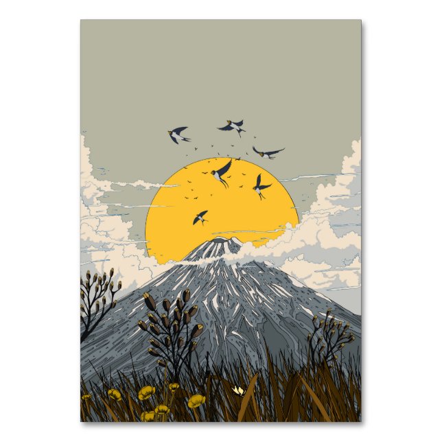 Numeração De Mesa Montanha Vulcão Flor Silvestre (Frente)