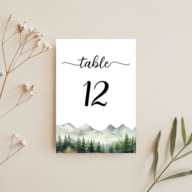 Numeração De Mesa Montanhas e Pinheiros (Criador carregado)