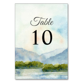 Numeração De Mesa Montanhas Rustic Watercolor Casamento no inverno L