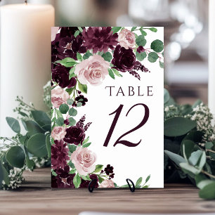 Numeração De Mesa Moody Passions   Rosa De Vinho Roxo Dramático